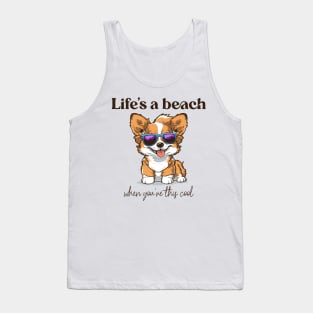 Corgi lover - Corgi glasses - Corgi quote v1 white Tank Top